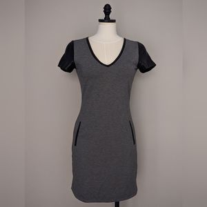 Banana Republic faux leather detail jersey dress